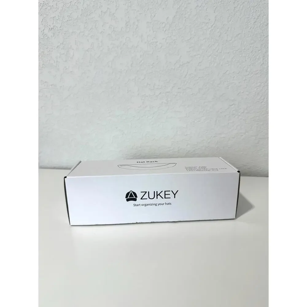 Zukey White Plastic Wall Hat Rack Up to 20 Ball Caps 22LB Max - NEW